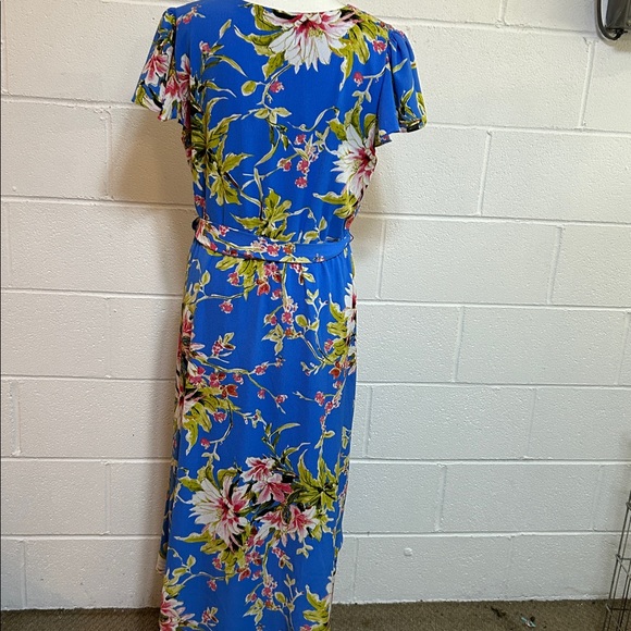 Blue Flowered Hi-Lo Dress 14 - Picture 8 of 9